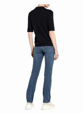 Repeat Strick-Poloshirt blau