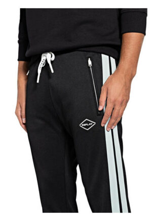 Replay Hose Im Jogging-Stil Mit Galonstreifen schwarz