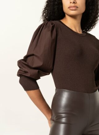Riani Pullover Im Materialmix braun