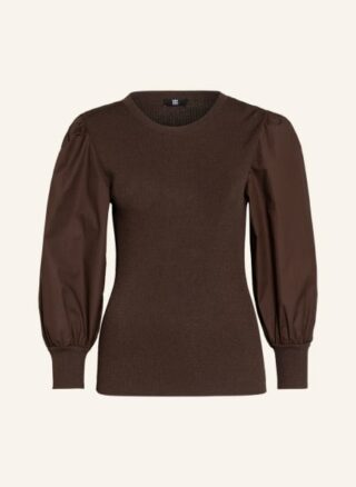 Riani Pullover Im Materialmix braun