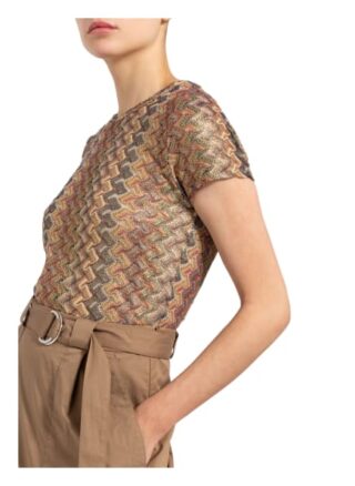 Riani Strickshirt Mit Glitzergarn braun