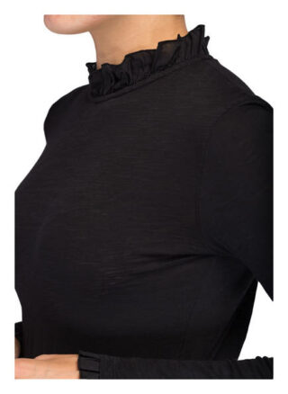 Rich&Royal Longsleeve Mit Rüschenbesatz schwarz