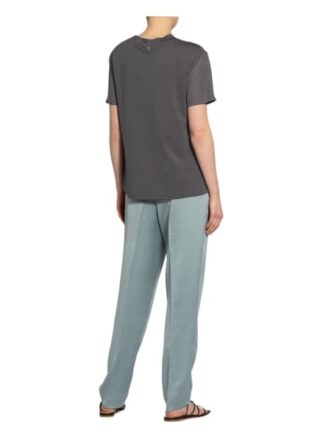 Rich&Royal T-Shirt Im Materialmix Mit Schmucksteinbesatz grau