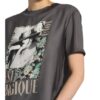 Rich&Royal T-Shirt Im Materialmix Mit Schmucksteinbesatz grau