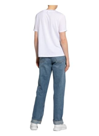Rich&Royal T-Shirt Im Materialmix Mit Schmucksteinbesatz weiss