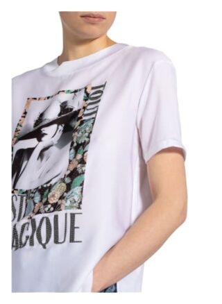 Rich&Royal T-Shirt Im Materialmix Mit Schmucksteinbesatz weiss