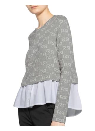 Rinascimento Blusenshirt Im Materialmix grau
