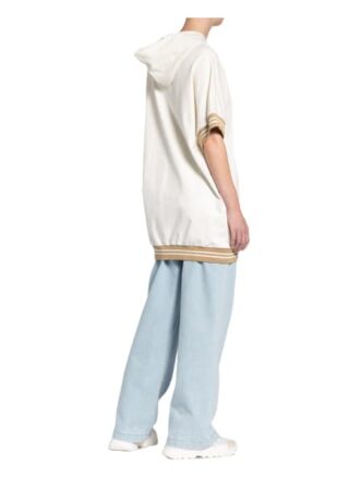 Rinascimento Oversized-Hoodie Mit Nietenbesatz weiss