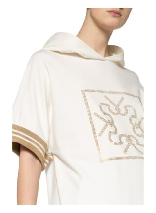 Rinascimento Oversized-Hoodie Mit Nietenbesatz weiss