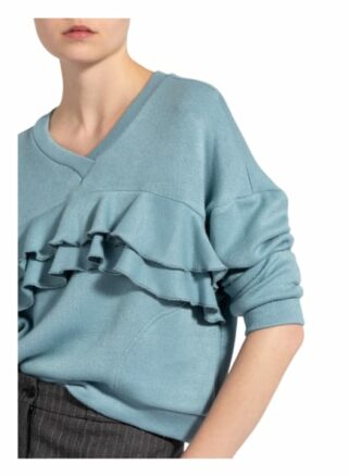 Rinascimento Pullover Mit Rüschenbesatz blau