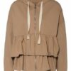 Rinascimento Sweatjacke Mit Rüschenbesatz beige