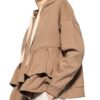 Rinascimento Sweatjacke Mit Rüschenbesatz beige