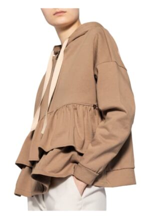 Rinascimento Sweatjacke Mit Rüschenbesatz beige