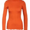 Rosemunde Rollkragenshirt Babette Aus Seide orange