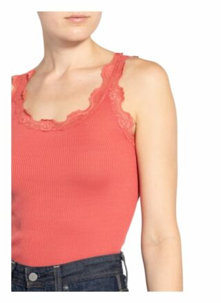 Rosemunde Seidentop Babette Mit Spitzenbesatz rot