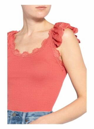 Rosemunde Seidentop Mit Spitzenbesatz rot