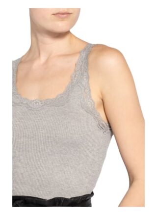 Rosemunde Top Babette Mit Spitzenbesatz grau