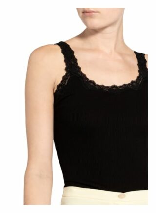 Rosemunde Top Babette Mit Spitzenbesatz schwarz