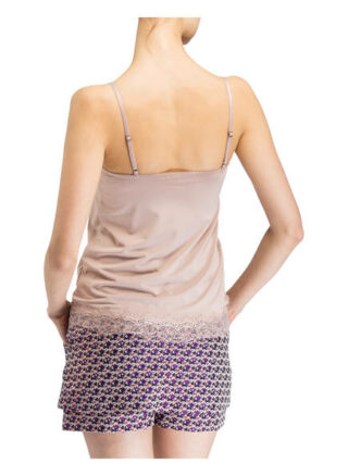 Rosemunde Top Mit Spitzenbesatz beige