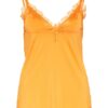 Rosemunde Top Mit Spitzenbesatz orange