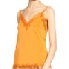 Rosemunde Top Mit Spitzenbesatz orange