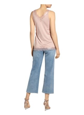 Rosemunde Top Mit Spitzenbesatz rosa