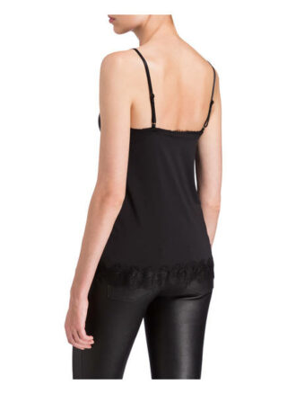 Rosemunde Top Mit Spitzenbesatz schwarz