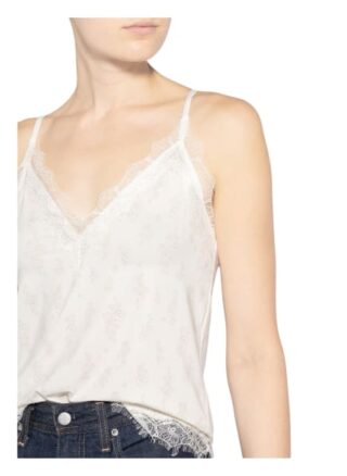 Rosemunde Top Mit Spitzenbesatz weiss