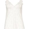 Rosemunde Top Mit Spitzenbesatz weiss