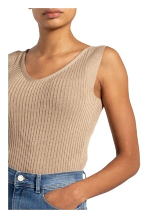 S.Oliver Black Label Stricktop Mit Glitzergarn beige