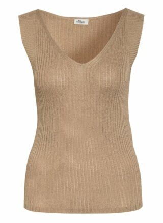 S.Oliver Black Label Stricktop Mit Glitzergarn beige