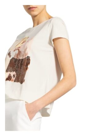 S.Oliver Black Label T-Shirt Mit Paillettenbesatz weiss