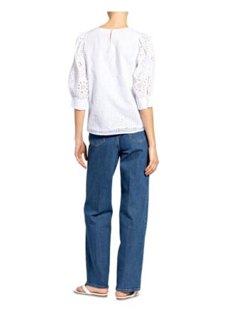 S.Oliver Red Bluse Aus Lochspitze Mit 3/4-Arm weiss