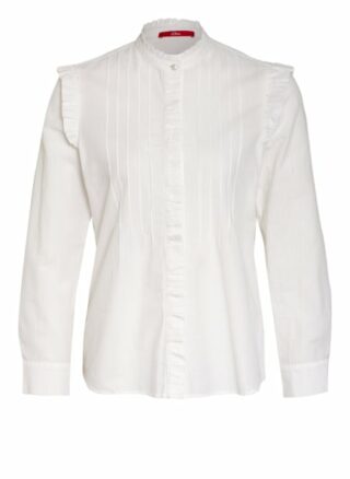 S.Oliver Red Bluse Mit Rüschenbesatz weiss
