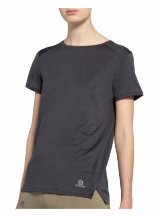 Salomon T-Shirt Outline Summer Mit Mesh-Einsatz grau