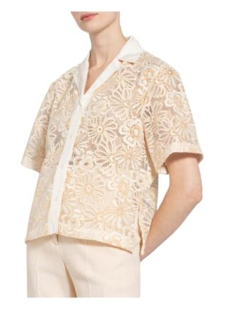 Sandro Bluse Marine Aus Häkelspitze weiss