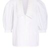 Sandro Bluse Mit Spitzenbesatz weiss