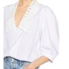 Sandro Bluse Mit Spitzenbesatz weiss