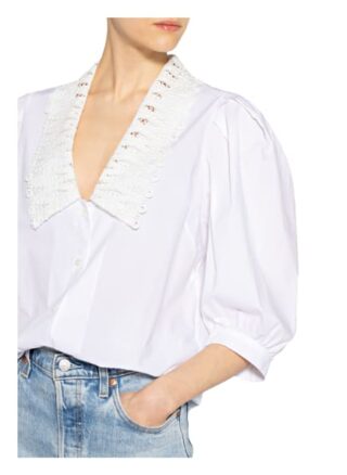 Sandro Bluse Mit Spitzenbesatz weiss