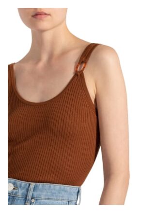 Sandro Jersey-Top braun
