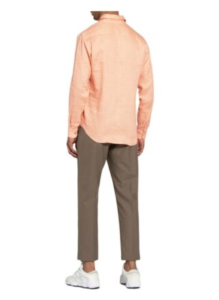 Sandro Leinenhemd Classic Fit orange
