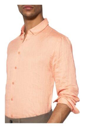 Sandro Leinenhemd Classic Fit orange
