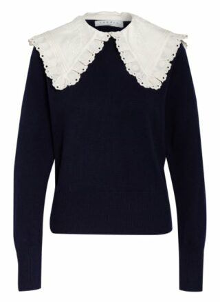 Sandro Pullover Mit Abnehmbarem Kragenbesatz blau