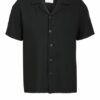 Sandro Strick-Resorthemd Slim Fit schwarz