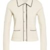 Sandro Strickjacke Mit Perlenbesatz beige