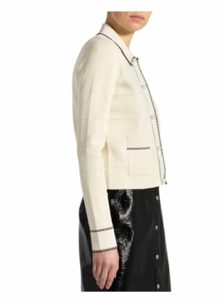 Sandro Strickjacke Mit Perlenbesatz beige