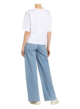 Sandro T-Shirt Im Materialmix weiss