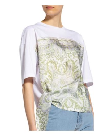 Sandro T-Shirt Im Materialmix weiss