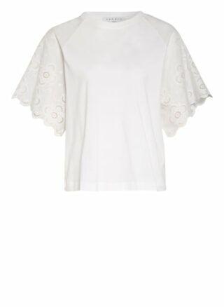 Sandro T-Shirt Mit Lochspitze weiss