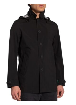 Save The Duck Regenjacke Mit Abnehmbarer Kapuze schwarz